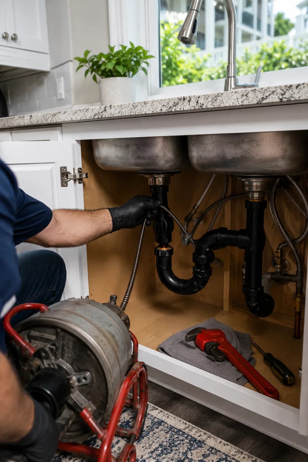 Drain service illustration